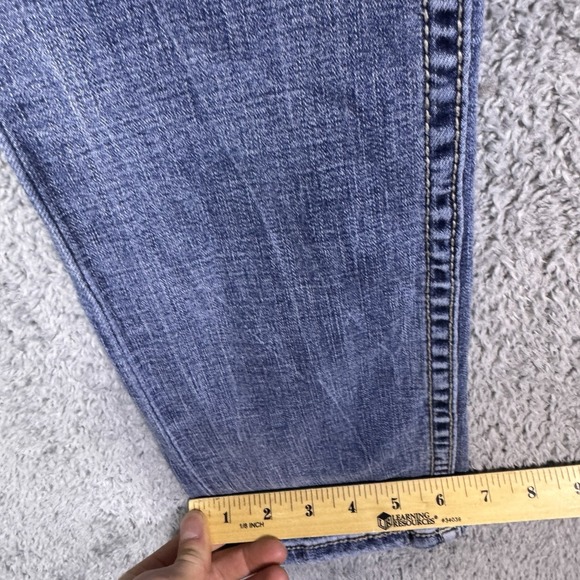 BKE Alec Jeans Mens 28x34 Whisker Straight Light Wash Denim Low Rise Cowboy - Picture 12 of 14